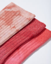 Load image into Gallery viewer, Ruby Ribbed Hand-dyed Socks