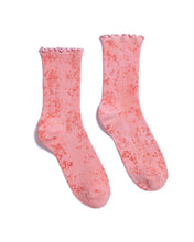 Load image into Gallery viewer, Powder Pink Speckle Frill Top Hand-dyed Socks
